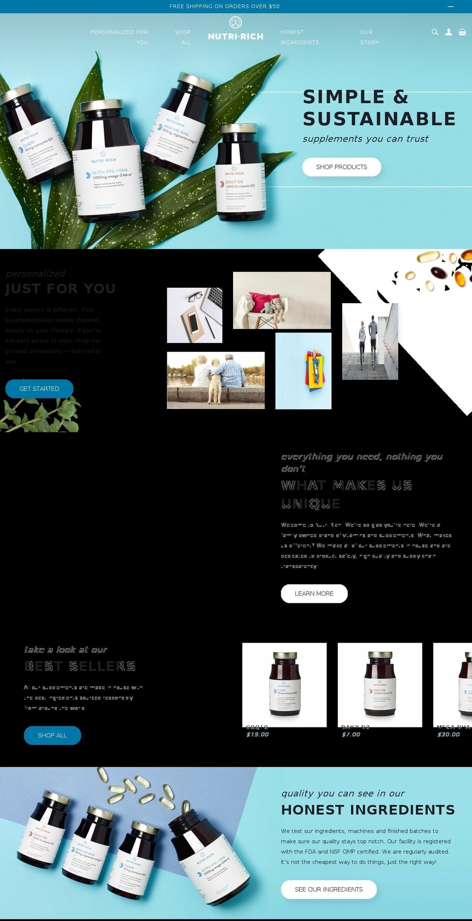 nutri-rich.com shopify website screenshot