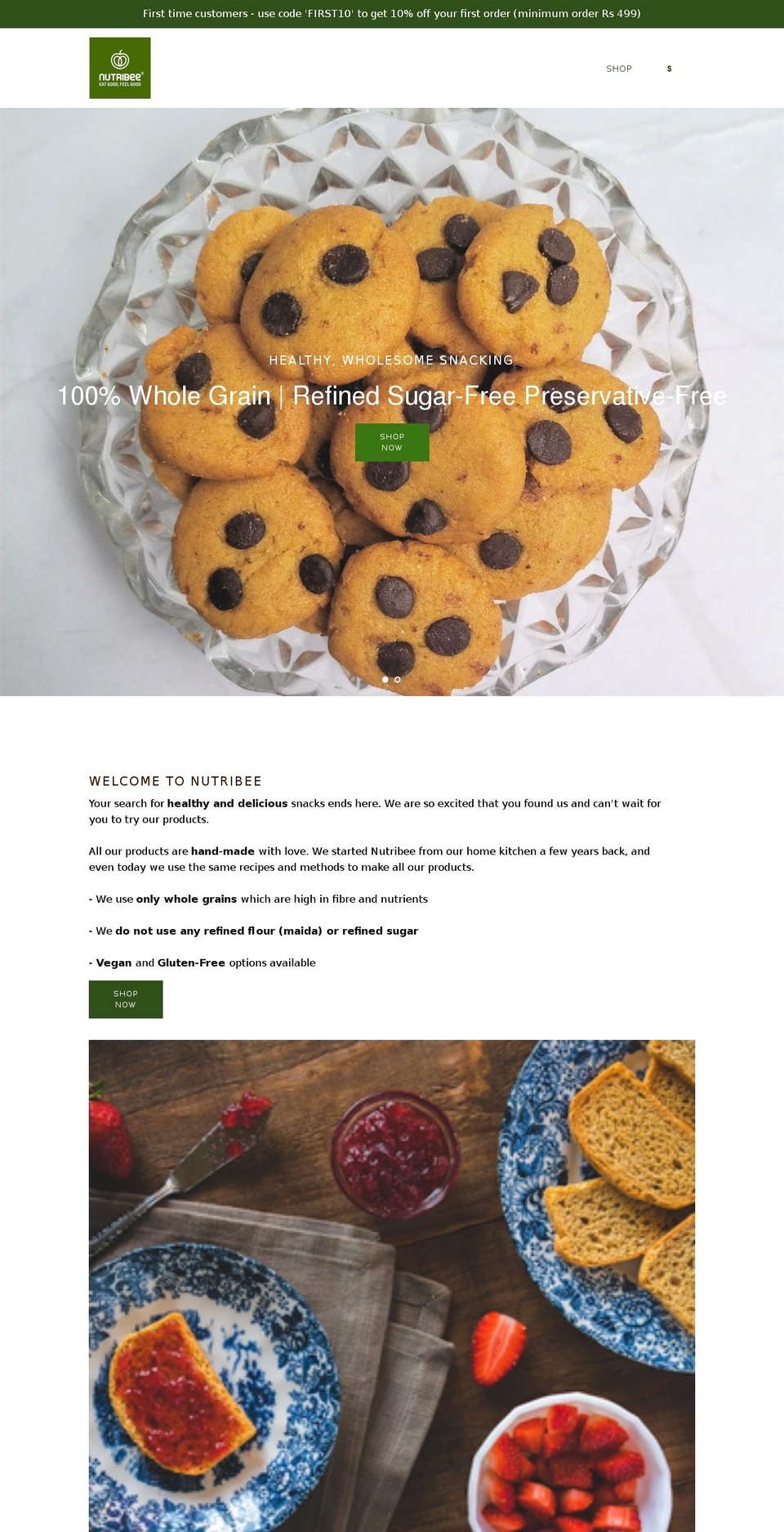 nutribee.in shopify website screenshot