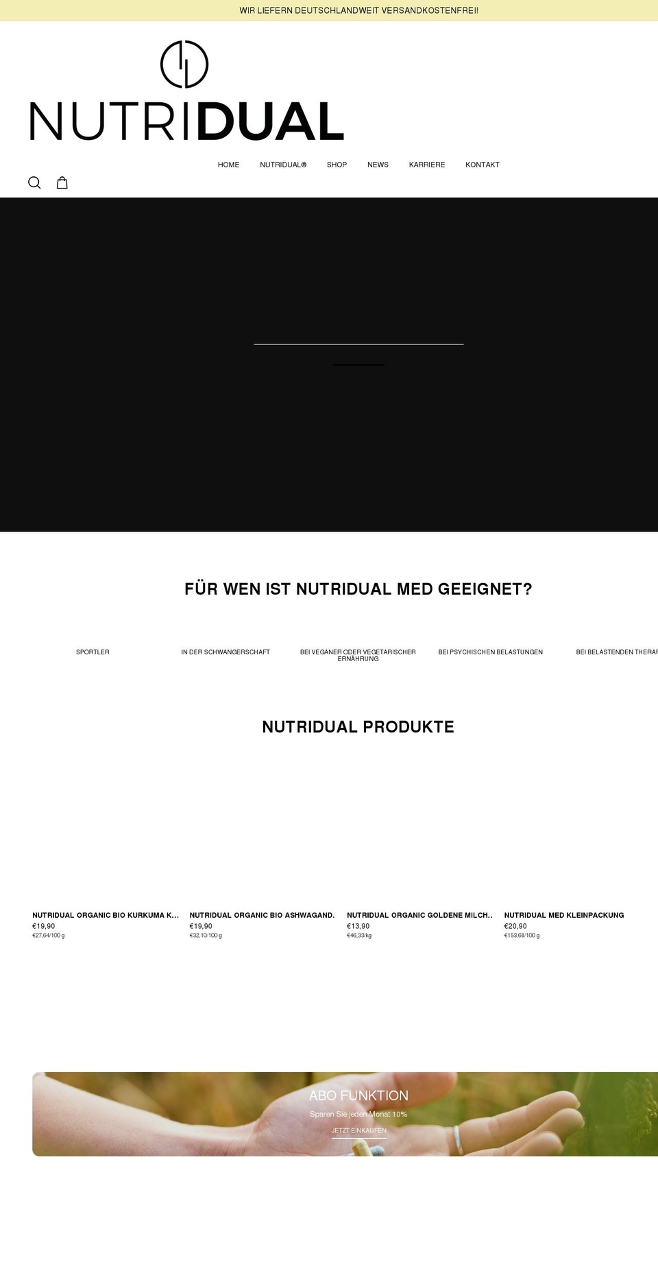 nutridual.de shopify website screenshot