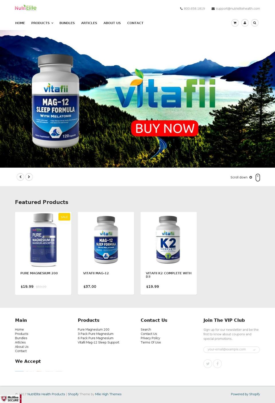 nutrielitehealth.com shopify website screenshot