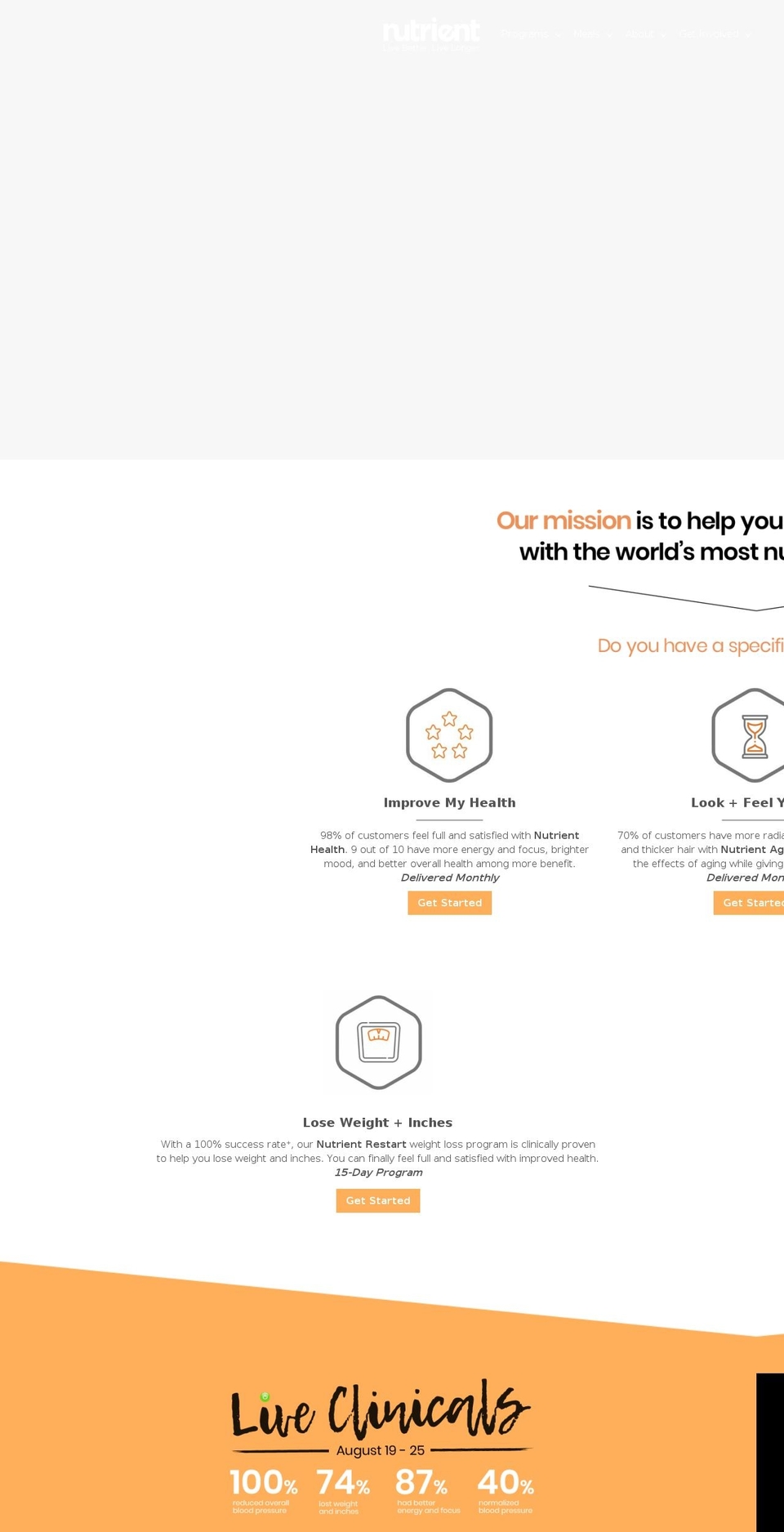 nutrientfoods.com shopify website screenshot