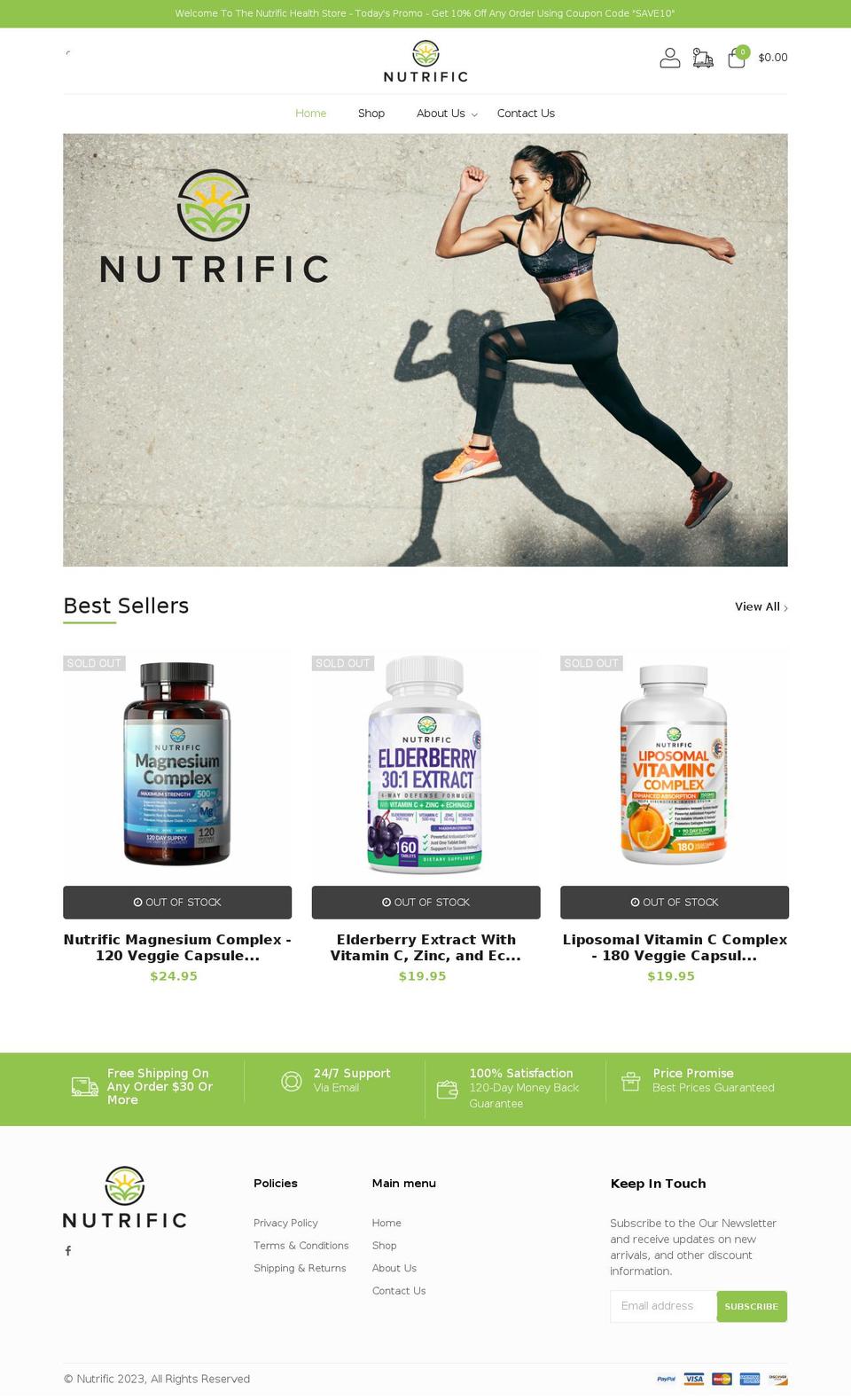 nutrifichealth.com shopify website screenshot