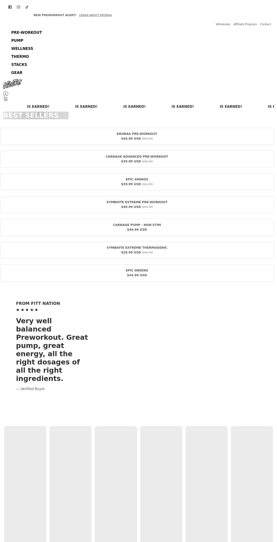 nutrifitt.net shopify website screenshot