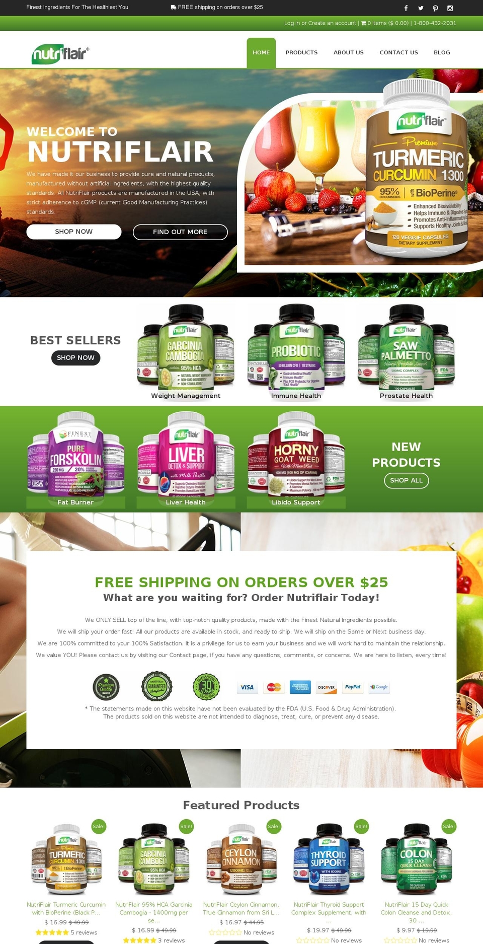 nutriflair.com shopify website screenshot