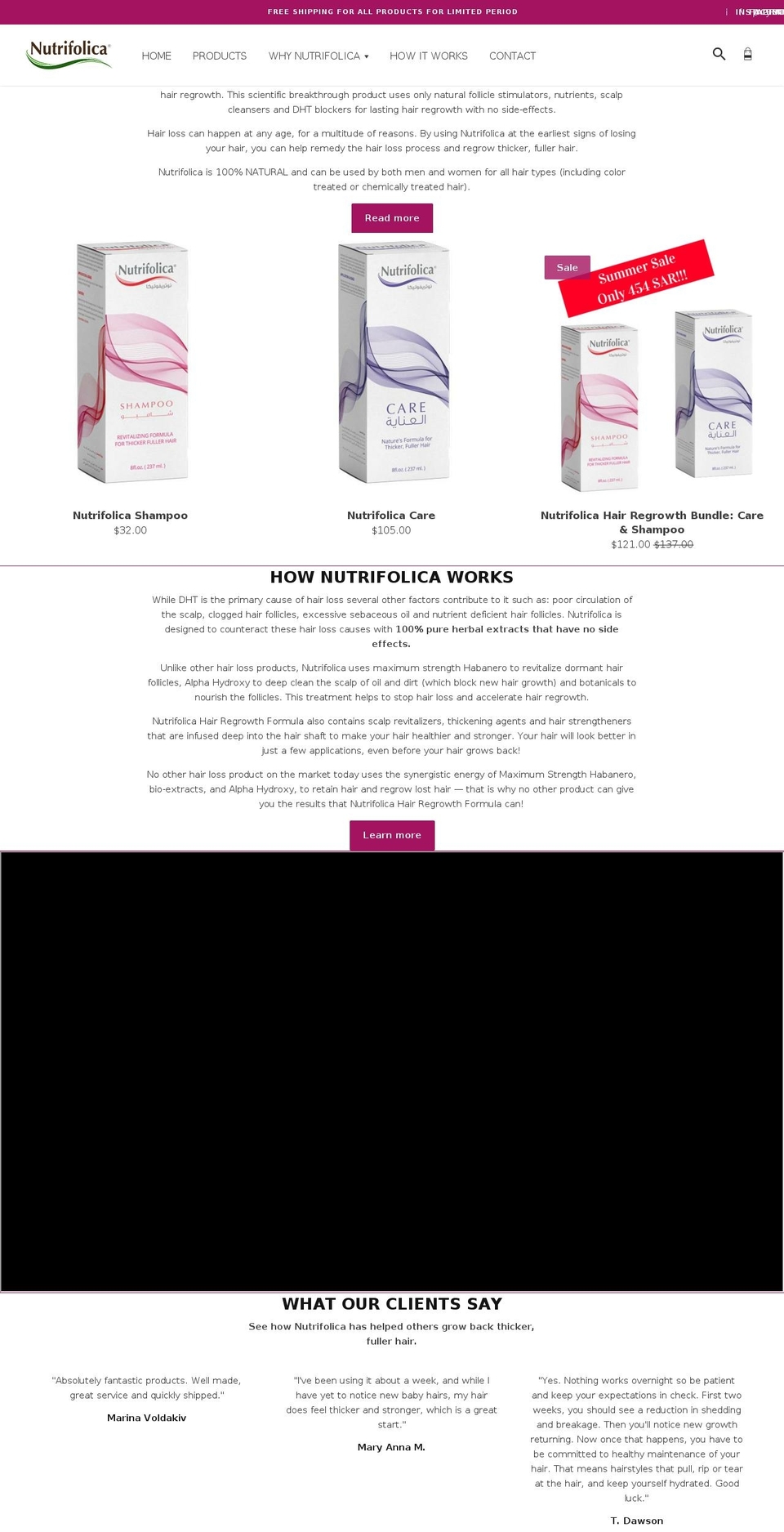 nutrifolica.com — Shopify storefront screenshot
