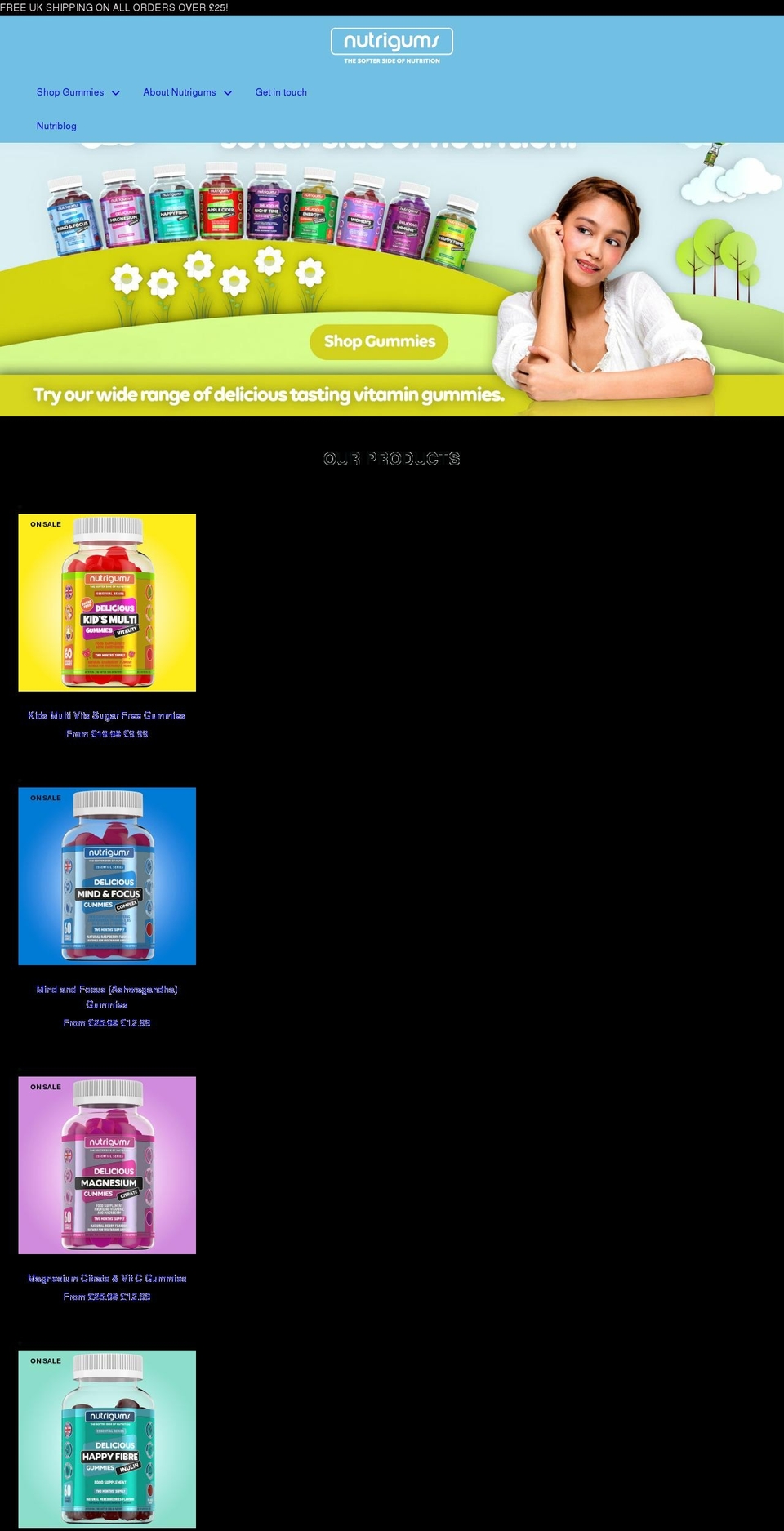 nutrigums.co.uk shopify website screenshot