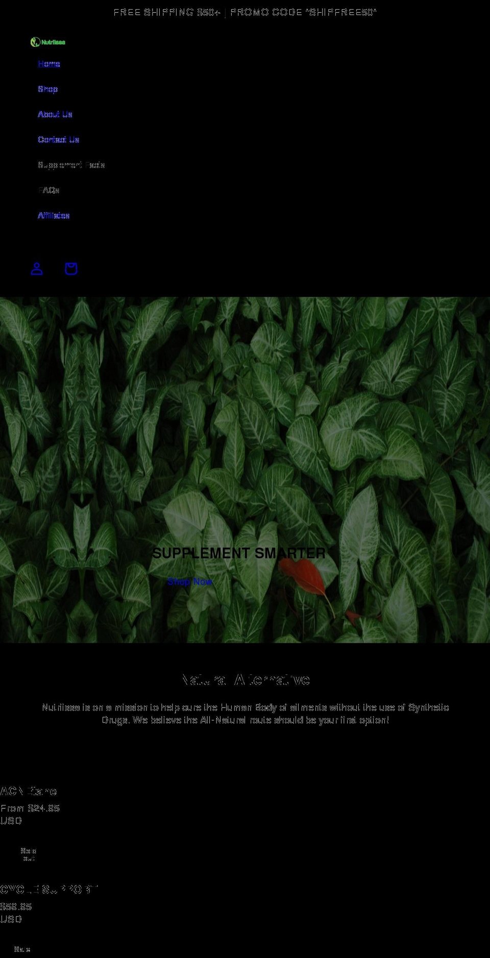 nutriissa.com shopify website screenshot