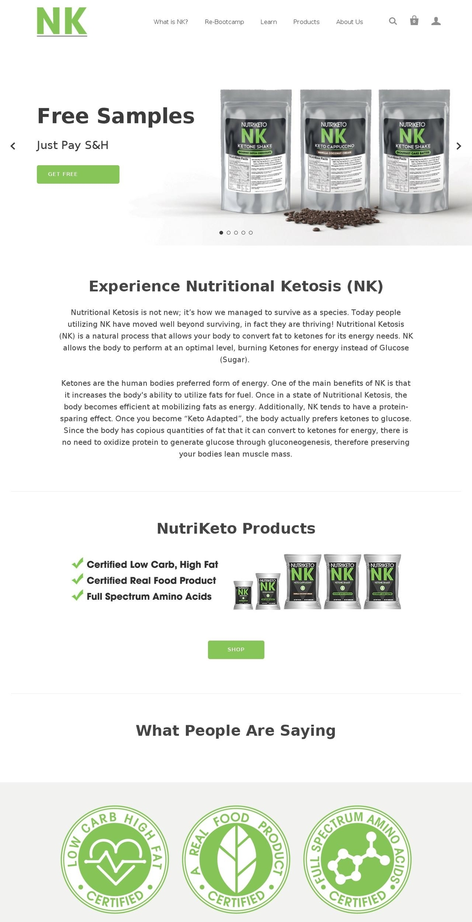 Startup Shopify theme site example nutriketo.com