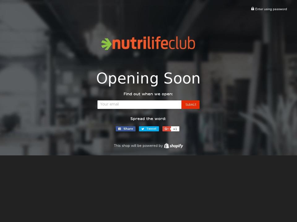 nutrilifeclub.com shopify website screenshot