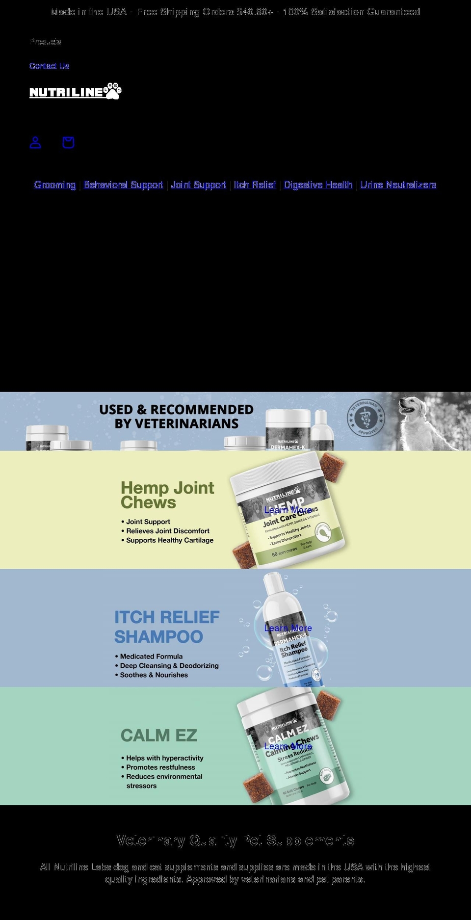 nutrilinelabs.com shopify website screenshot