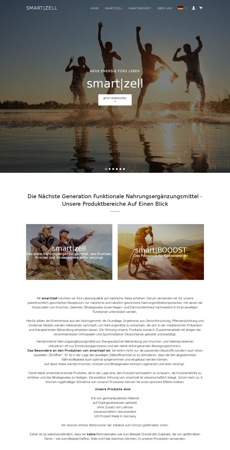 SmartZell Shopify theme site example nutriogenomics.de