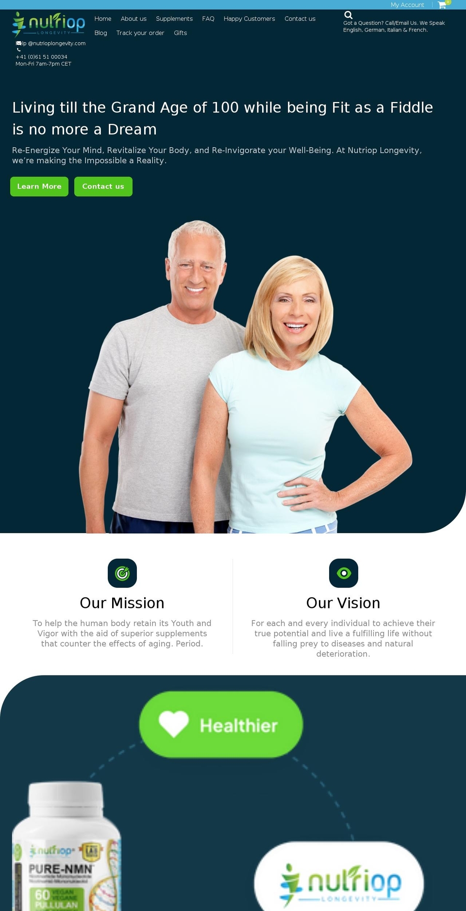 nutriop.com shopify website screenshot