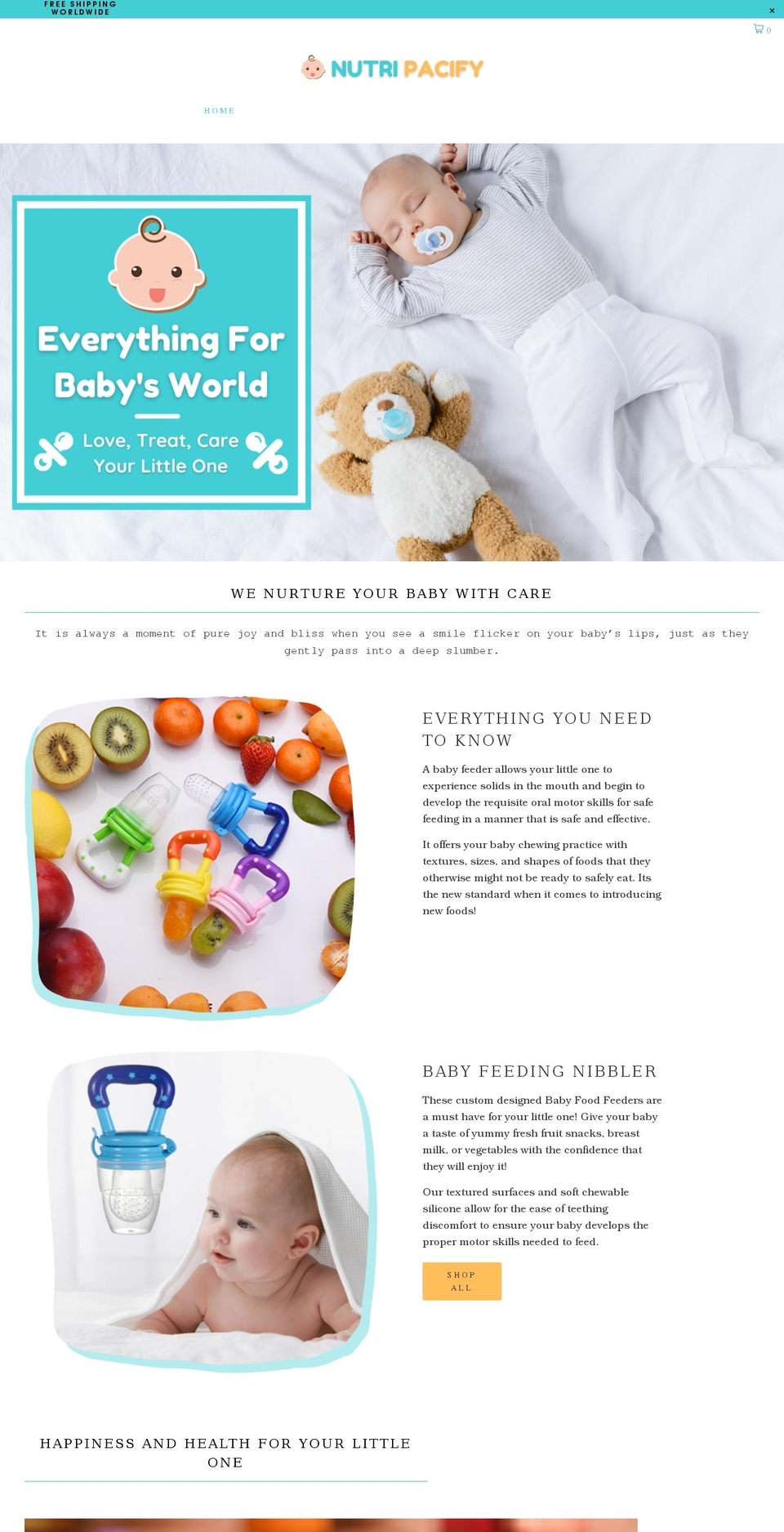 nutripacify.com shopify website screenshot