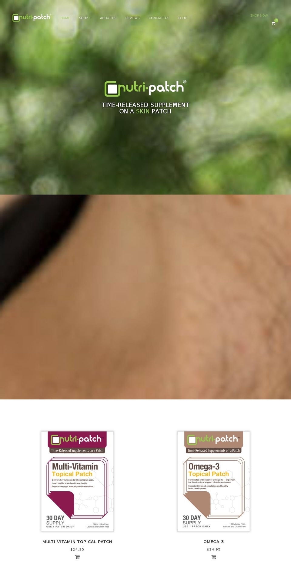 nutripatch.com shopify website screenshot