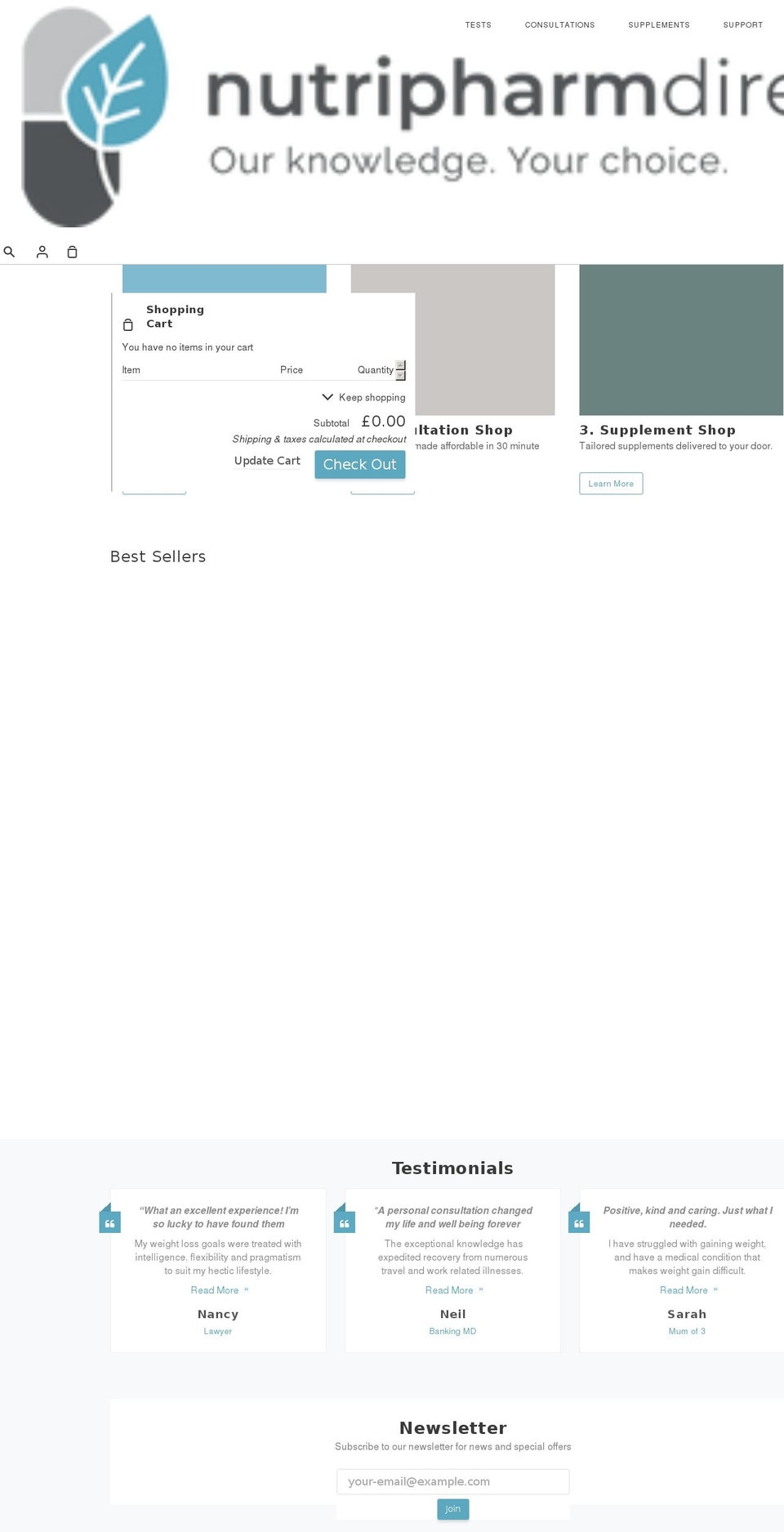nutripharmdirect.com shopify website screenshot