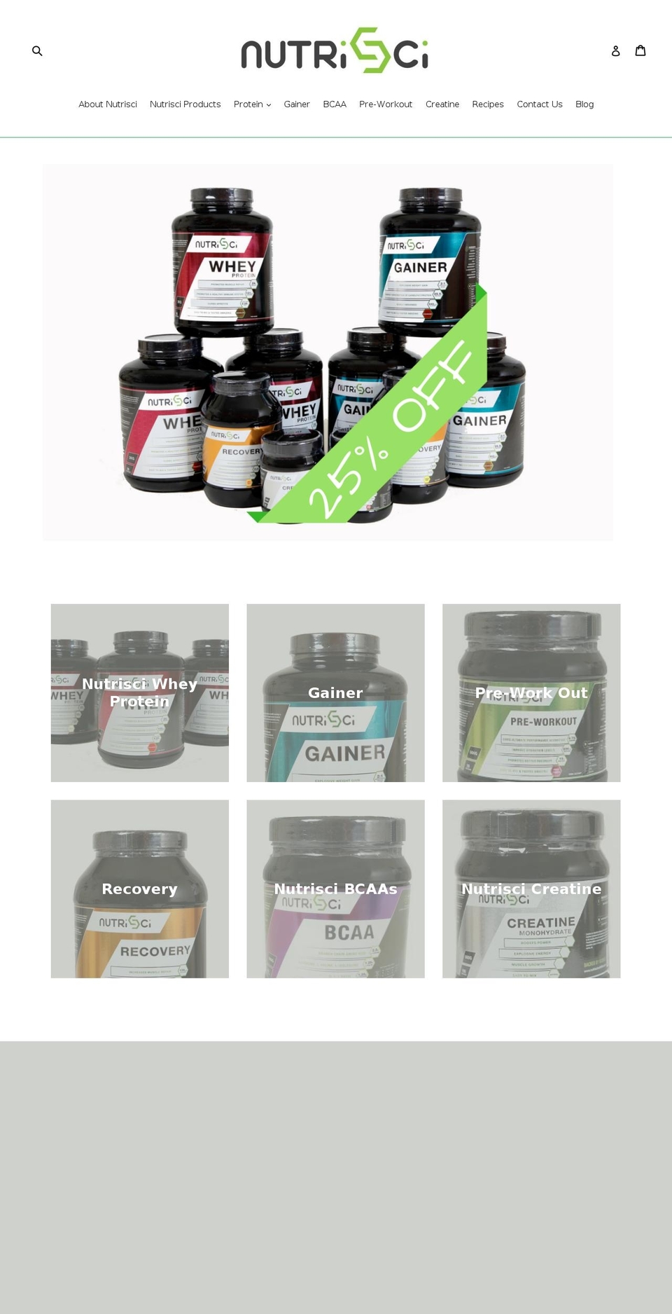 nutriscinutrition.com — Shopify storefront screenshot