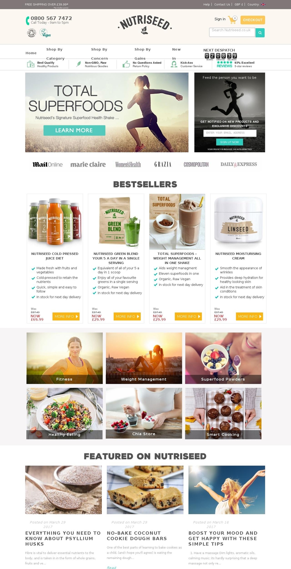 Mr Parker Shopify theme site example nutriseed.co.uk