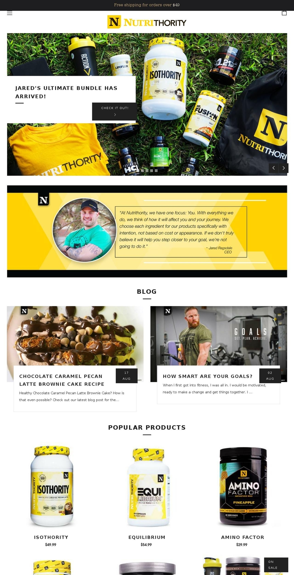 nutrithority.com shopify website screenshot