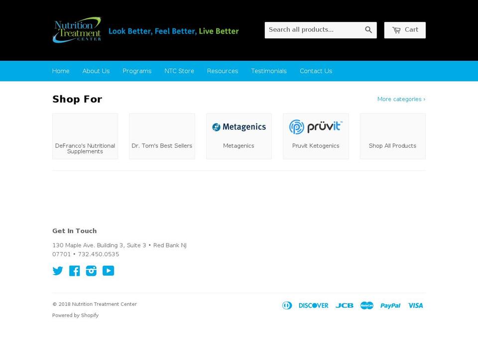 nutrition-treatment-center.myshopify.com shopify website screenshot