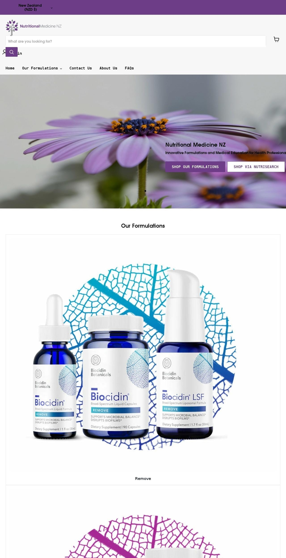 nutritionalmedicinenz.com shopify website screenshot