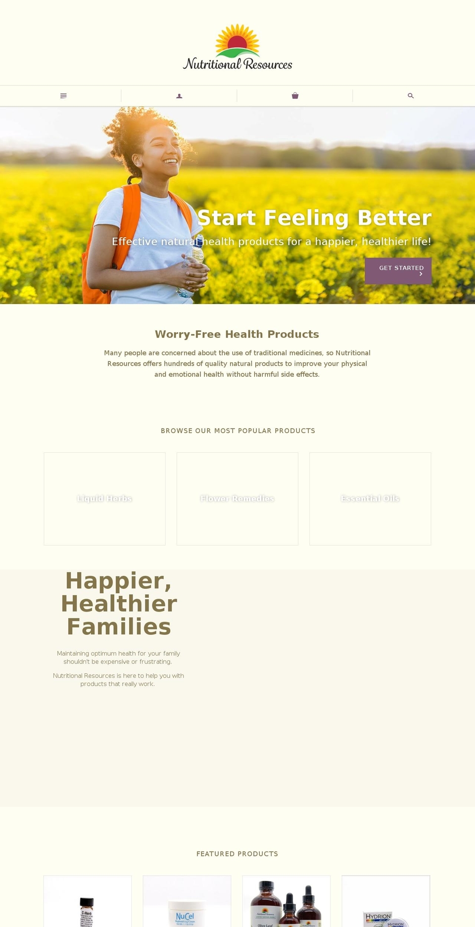 nutritionalresources.net shopify website screenshot