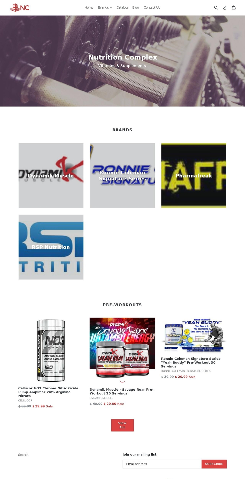 nutritioncomplex.com shopify website screenshot