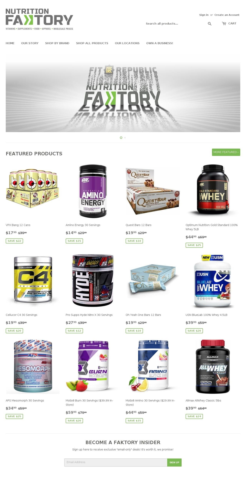 nutritionfaktory.com shopify website screenshot