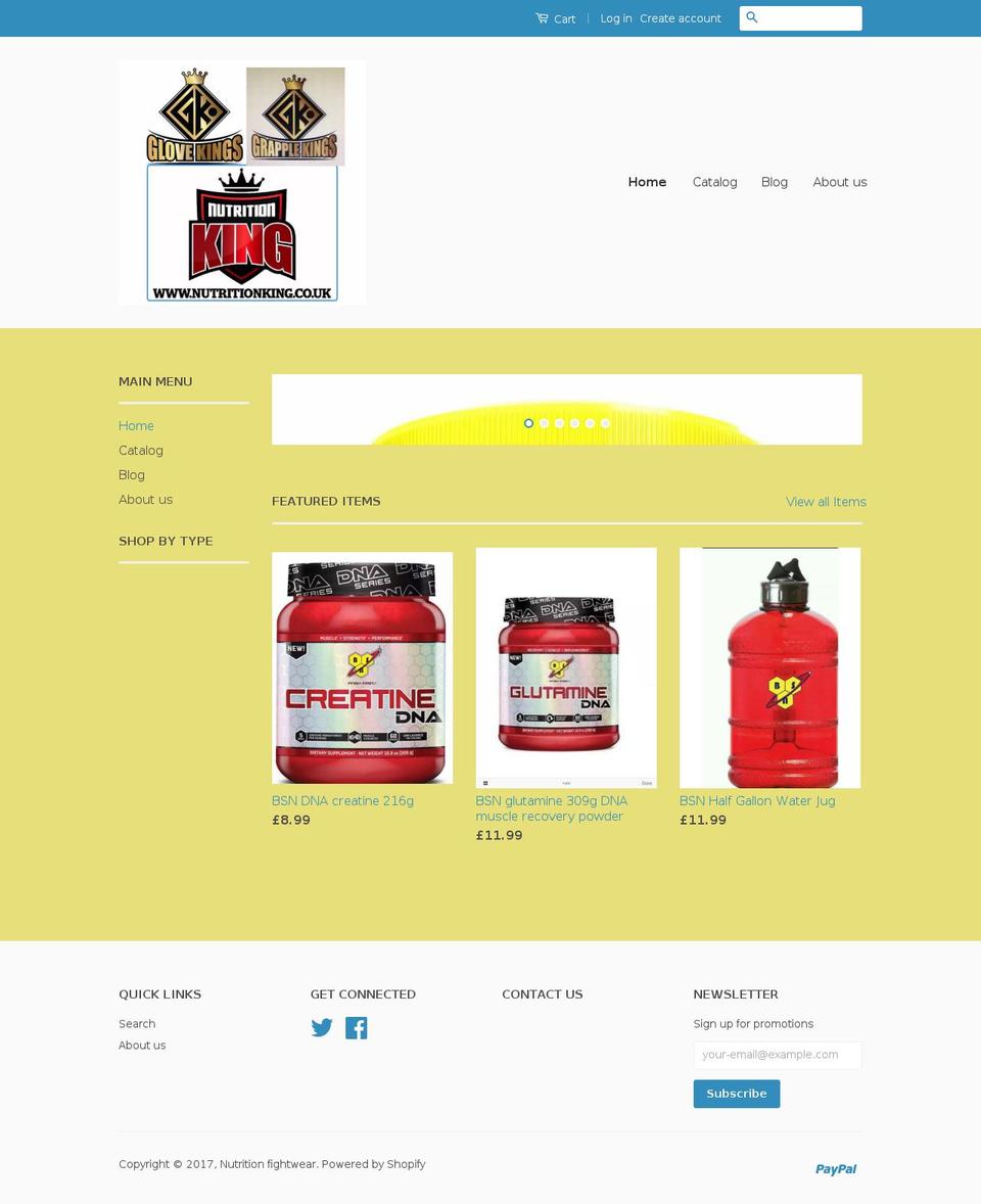 nutritionfightgear.com shopify website screenshot