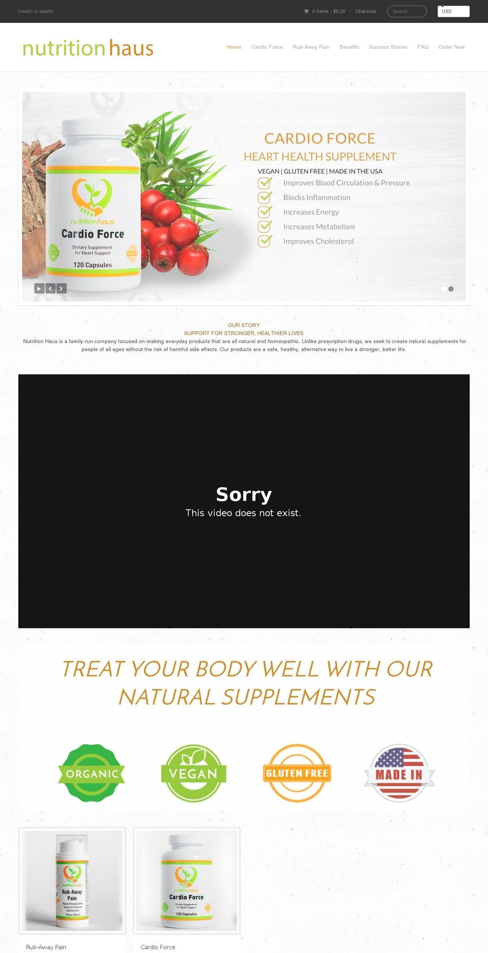 nutritionhaus.com shopify website screenshot