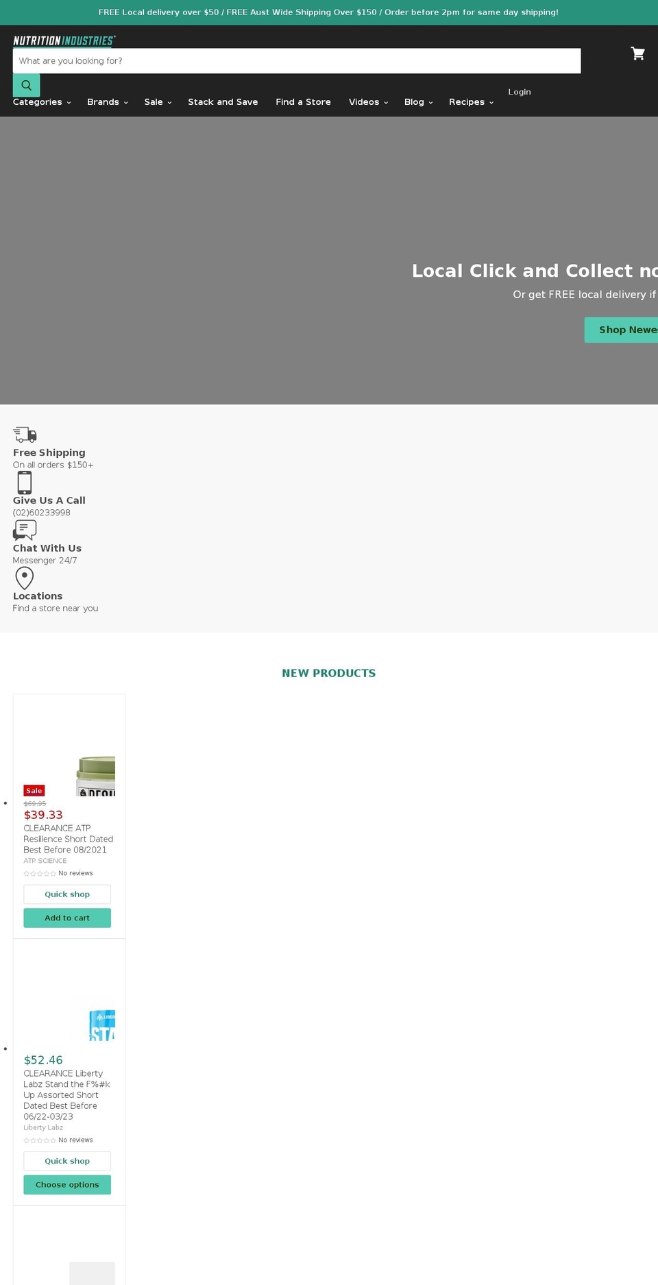 nutritionindustries.com.au shopify website screenshot