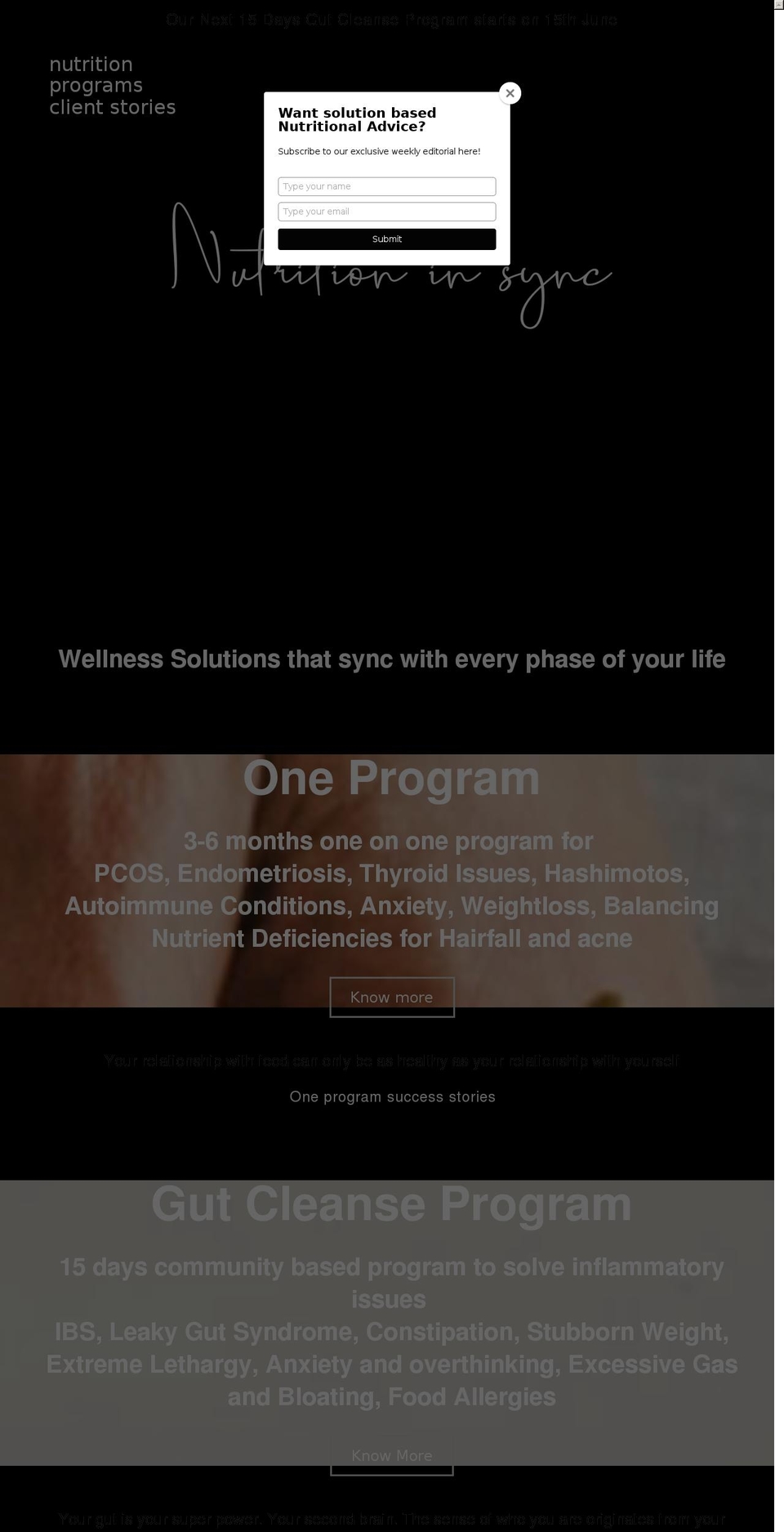 nutritioninsync.com shopify website screenshot