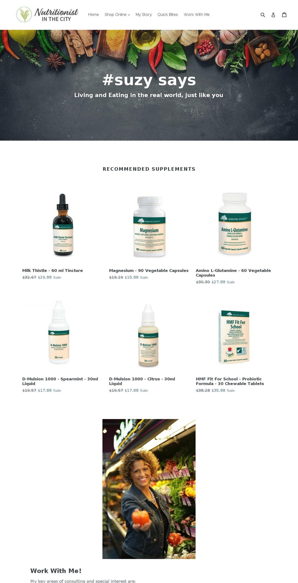 nutritionistinthecity.com — Shopify storefront screenshot