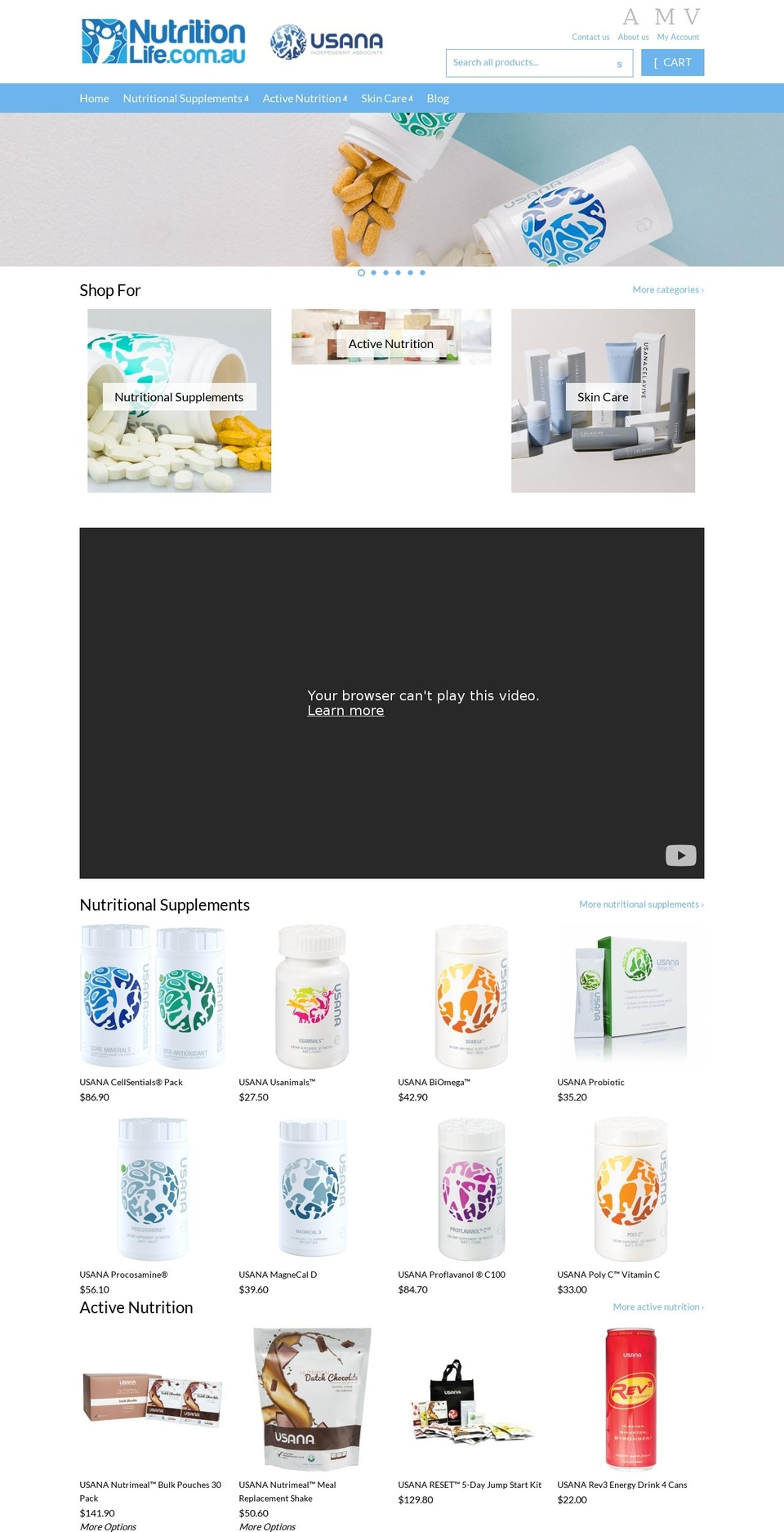 nutritionlife.com.au shopify website screenshot
