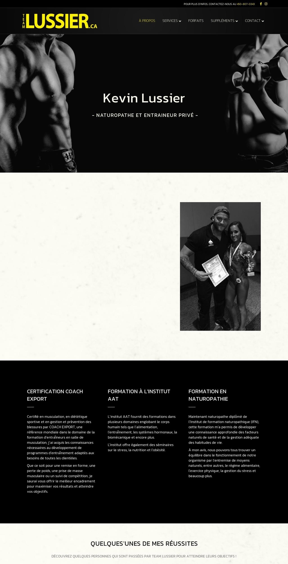 nutritionteamlussier.com — Shopify storefront screenshot