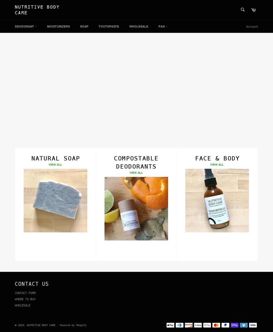 nutritive-body-care-llc.myshopify.com shopify website screenshot
