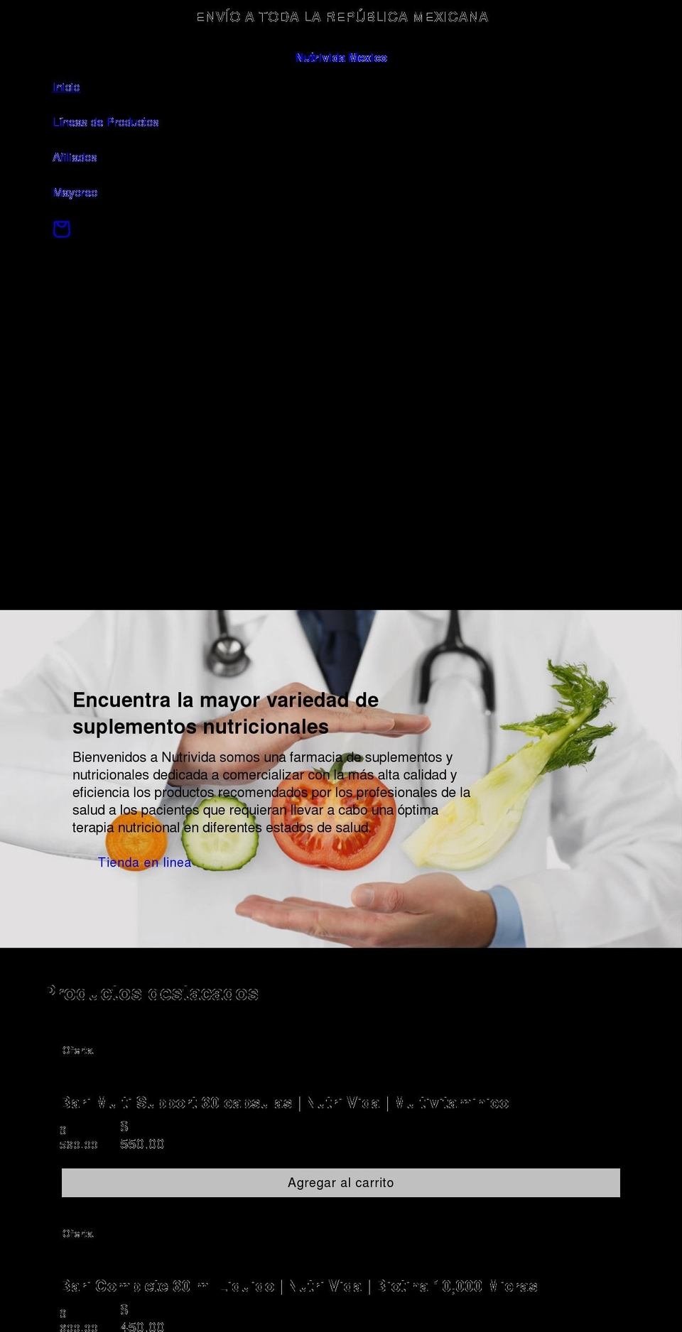 nutrivida.mx shopify website screenshot