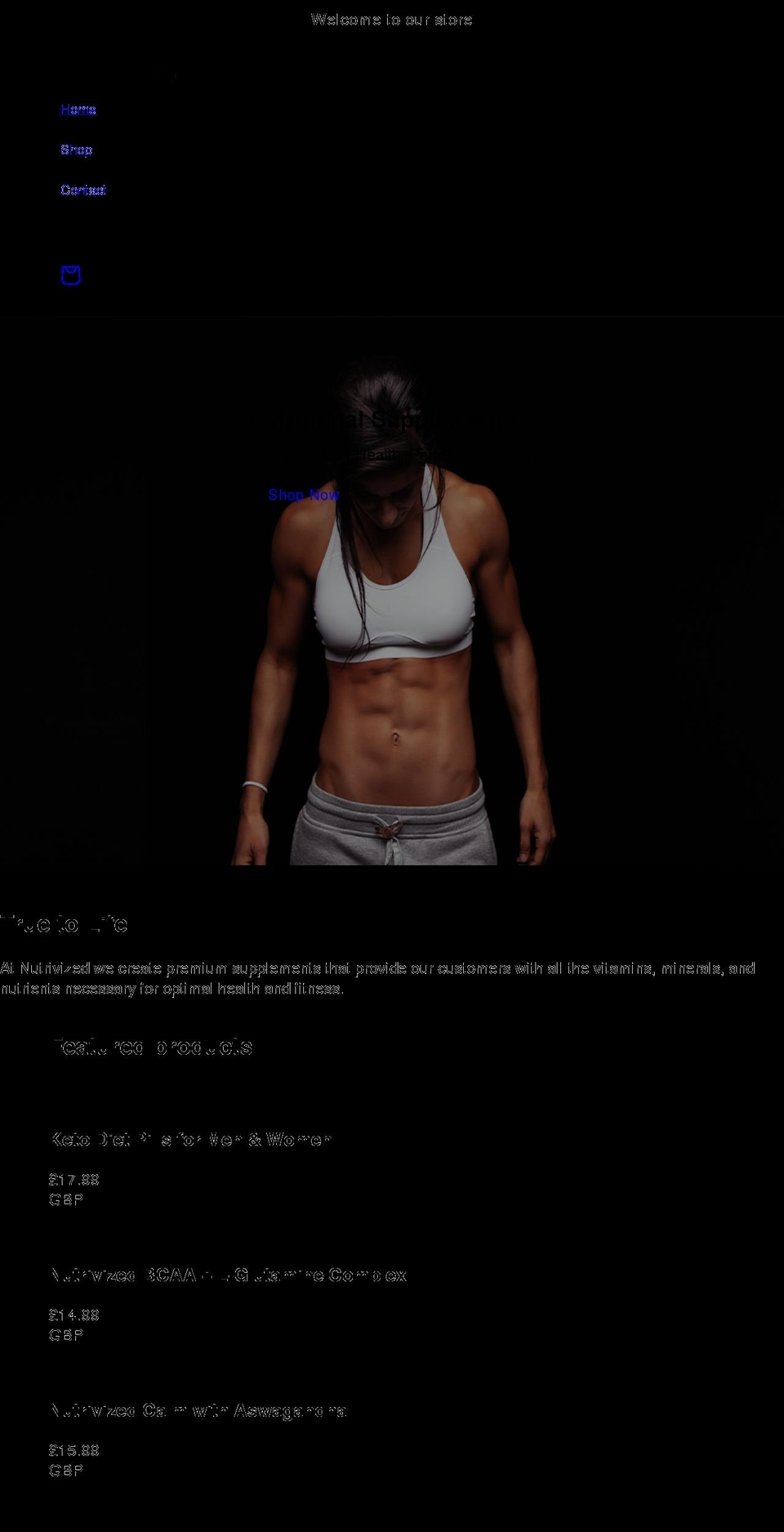 nutrivized.com shopify website screenshot