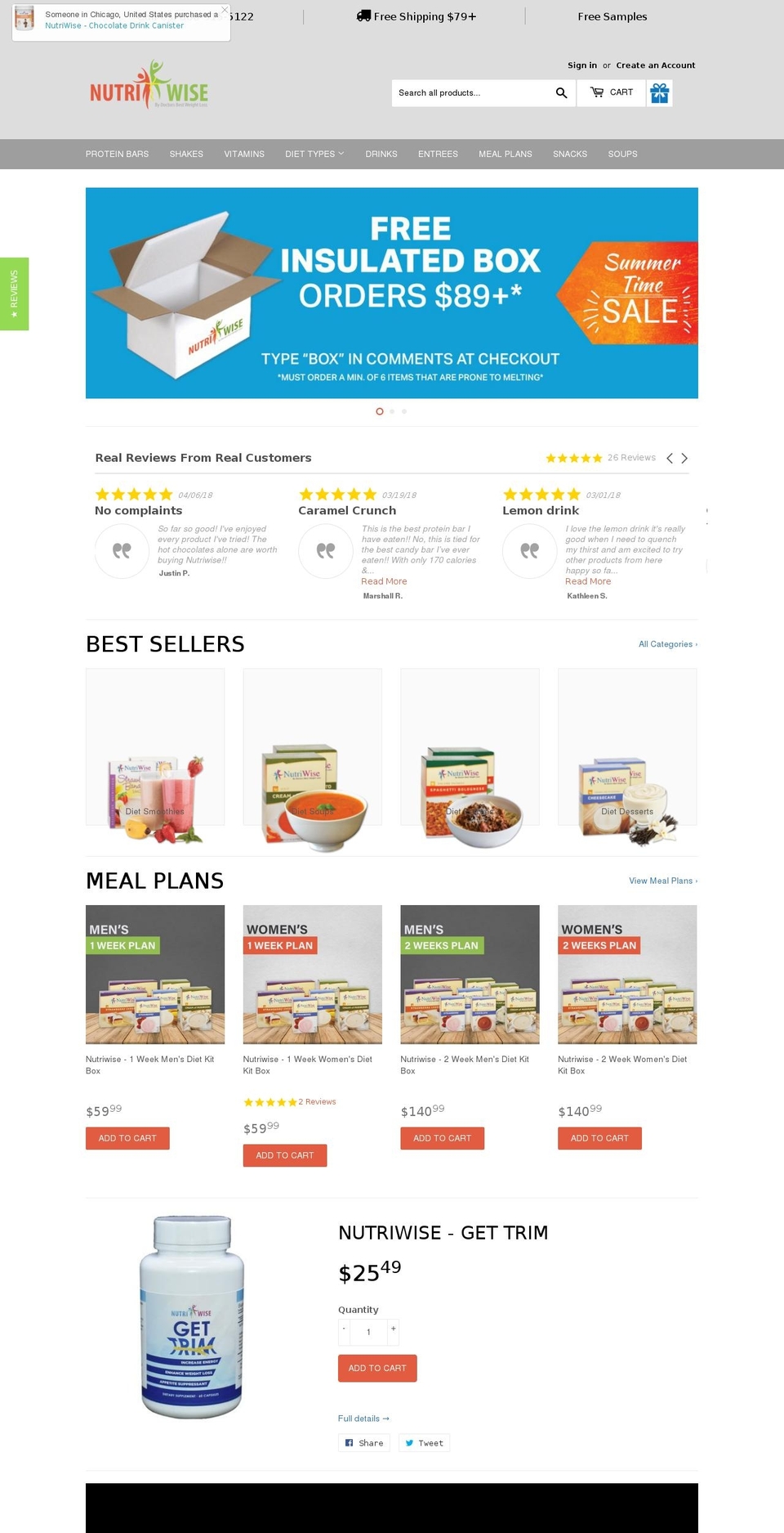 nutriwise.com shopify website screenshot