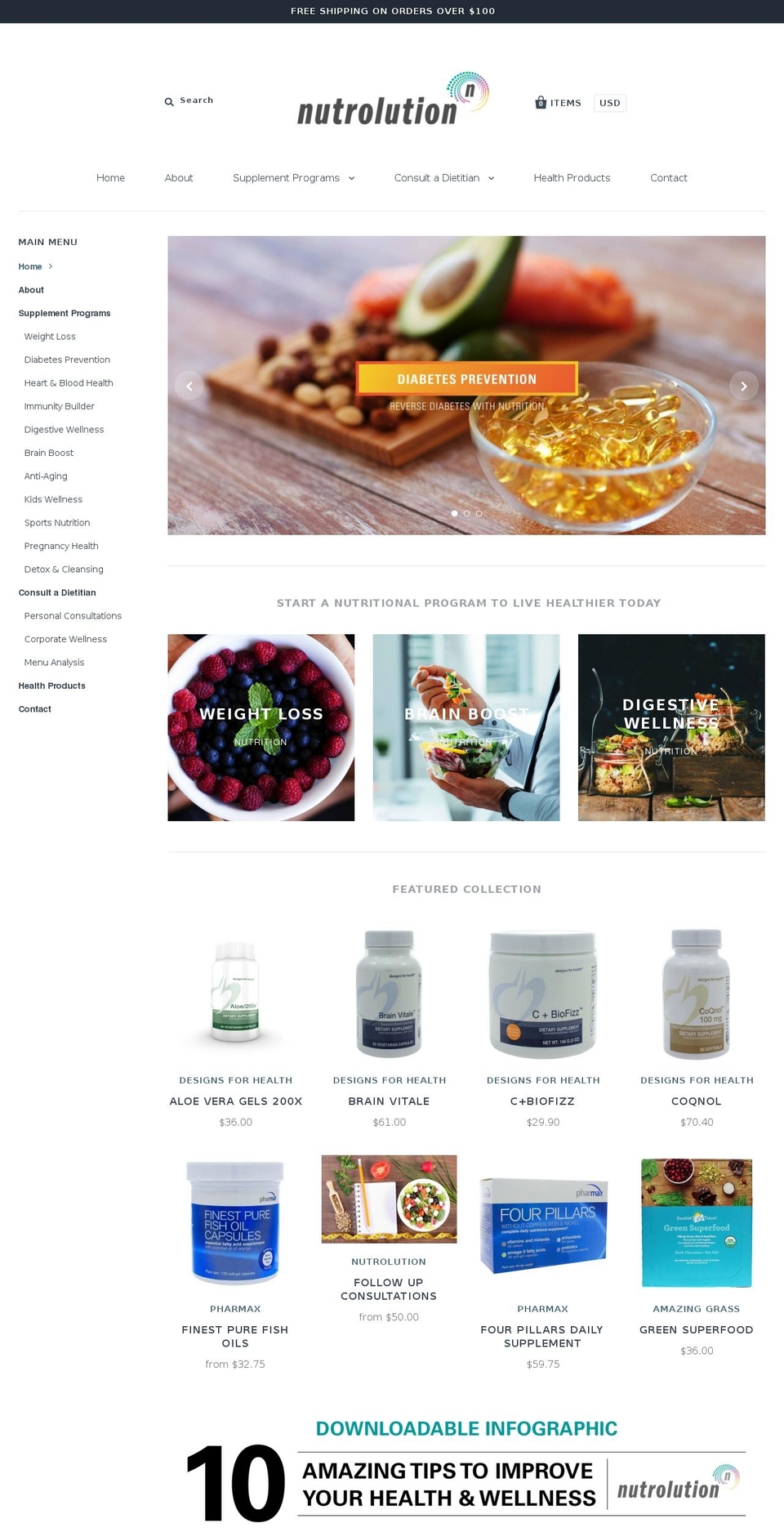 nutrolution.com shopify website screenshot