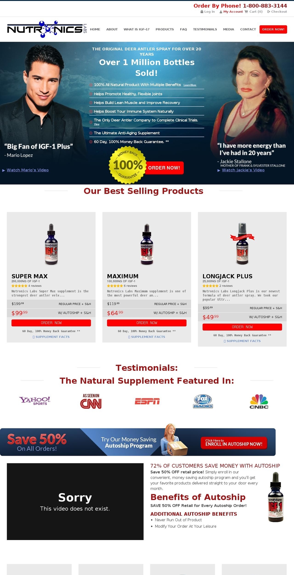 nutronicslabs.com shopify website screenshot