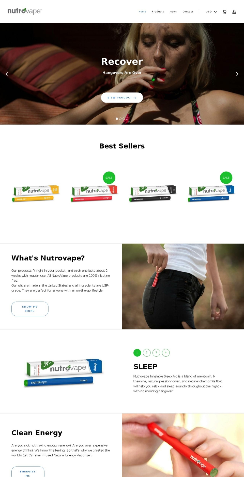 nutrovape.com shopify website screenshot