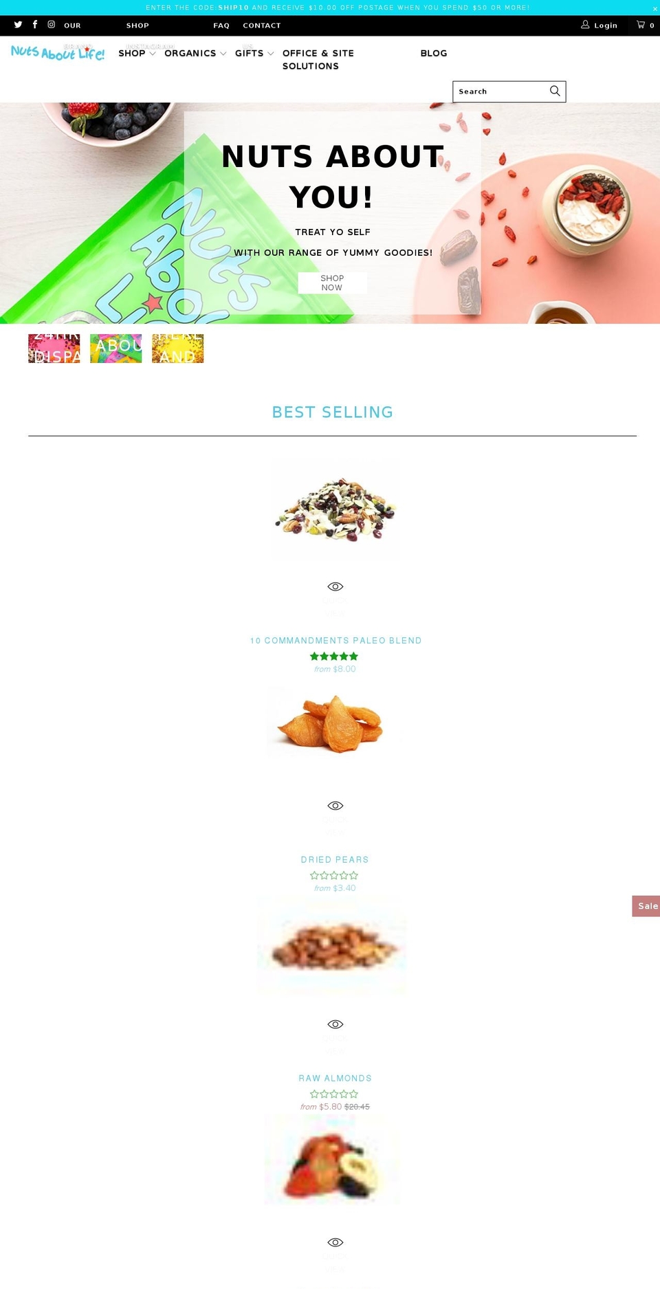 nutsaboutlife.com.au shopify website screenshot