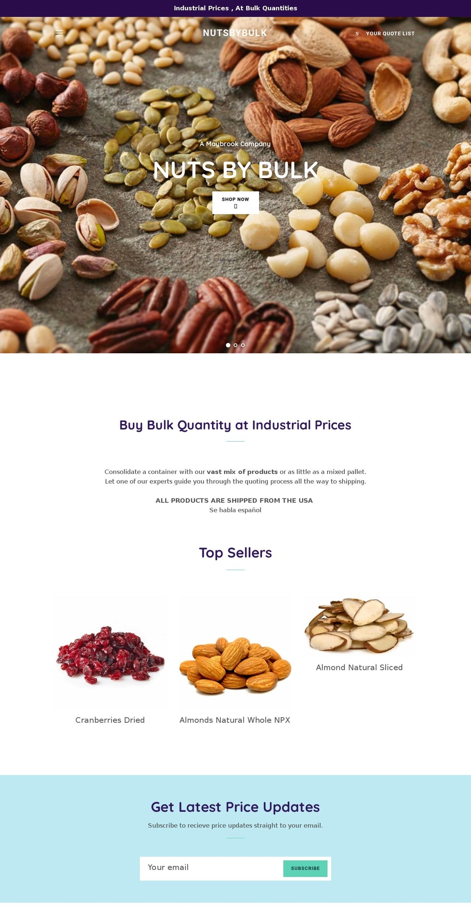 nutsbybulk.com — Shopify storefront screenshot