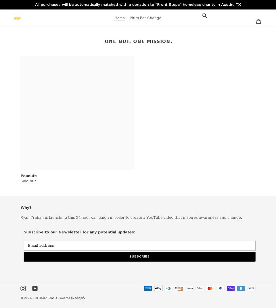 nutsforchange.com shopify website screenshot