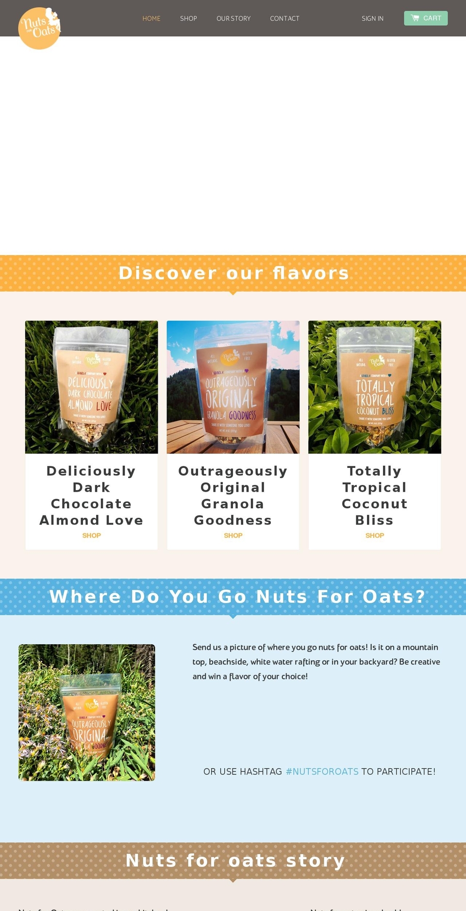 nutsforoats.com shopify website screenshot