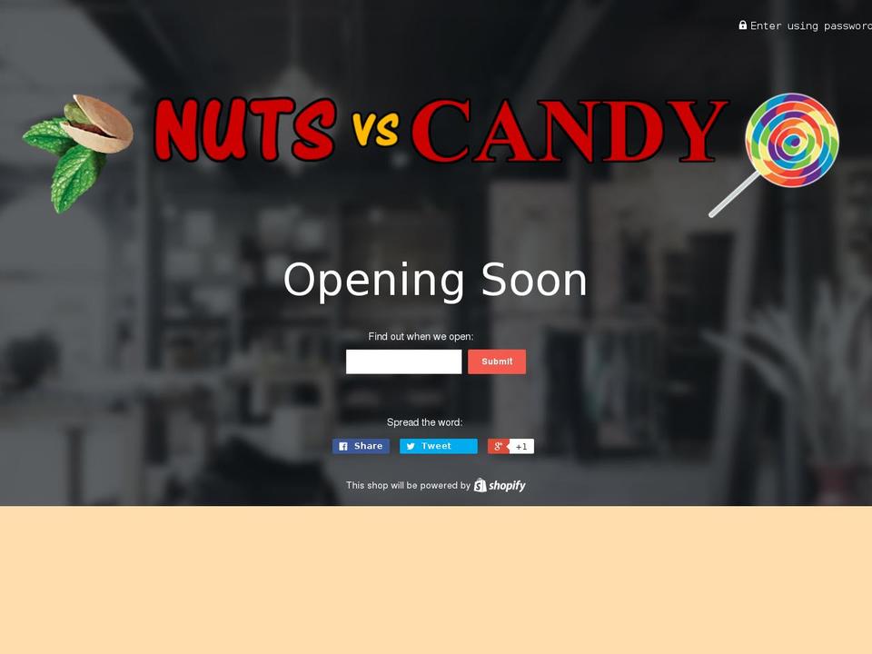 nutsvscandy.com shopify website screenshot