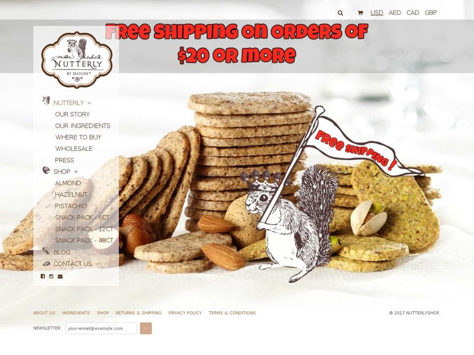 Seasons Shopify theme site example nutterly.net