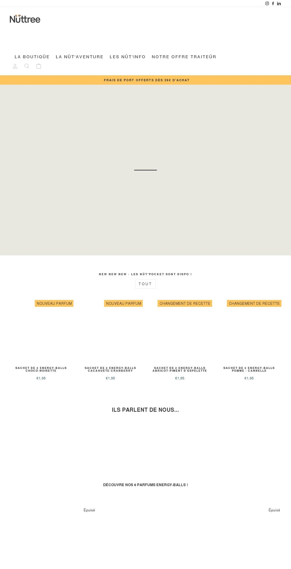 nuttree.fr shopify website screenshot