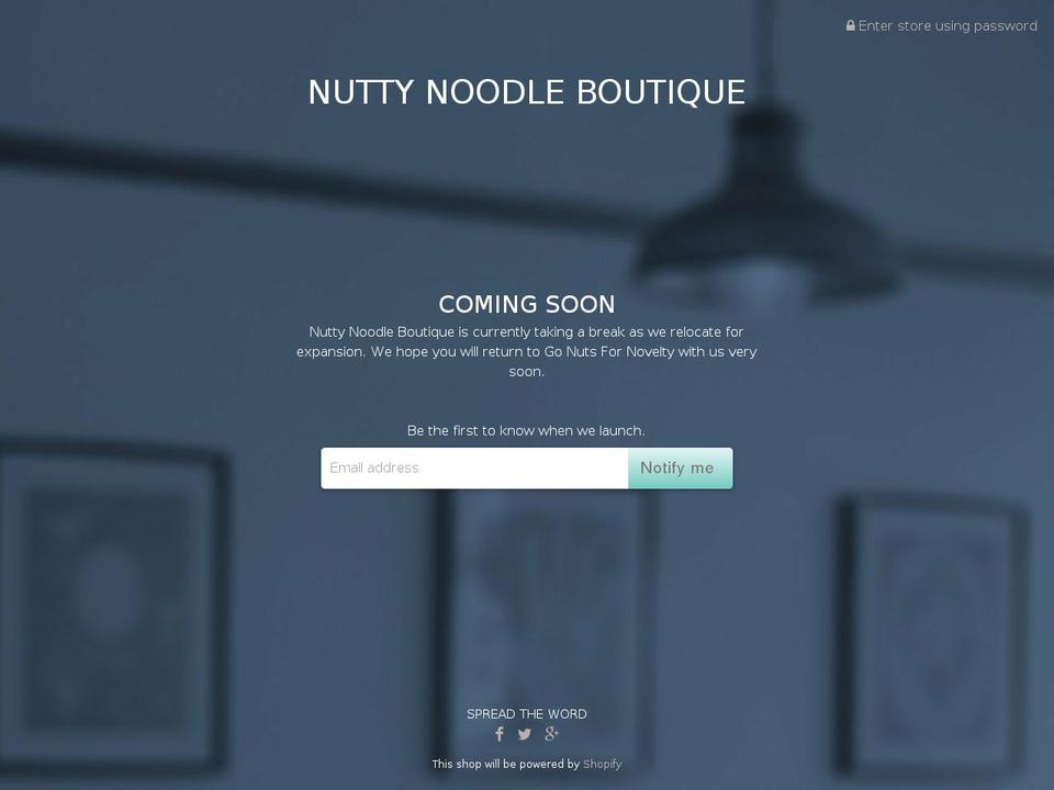 nuttynoodleboutique.com — Shopify storefront screenshot