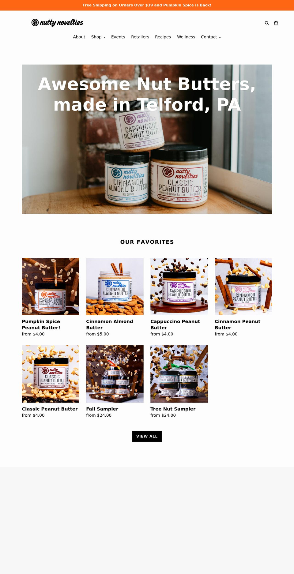 nuttynovelties.com shopify website screenshot